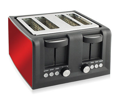 power source electric Household Stainless Steel Four Slice Bread Toaster With Cancel Reheat Defrost Function