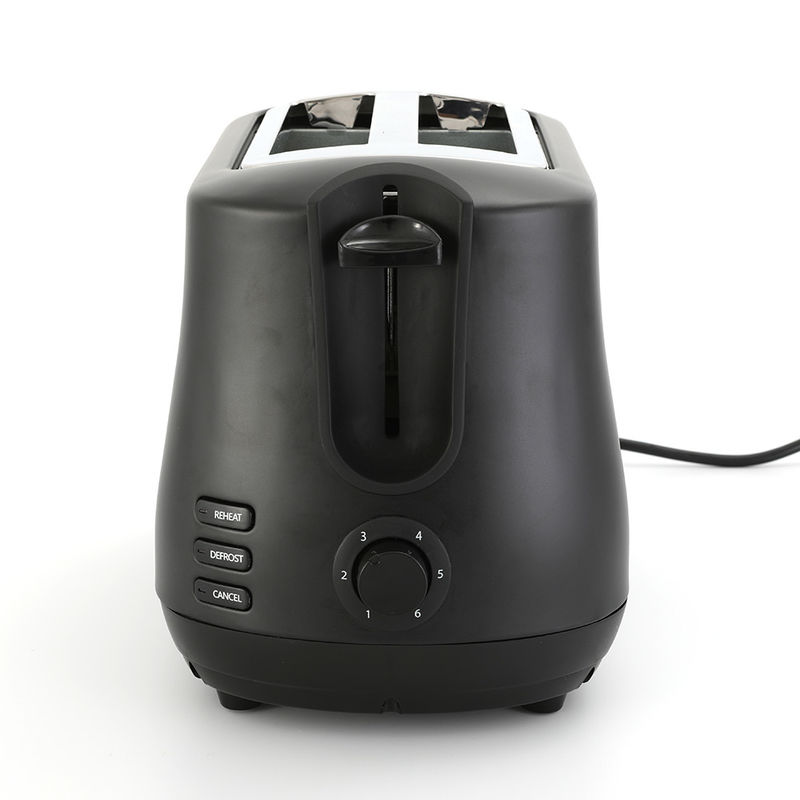 Black Wide Slot 2 Slice Toaster  with Pop Up Reheat Defrost Functions 6-Shade Control  toaster machine