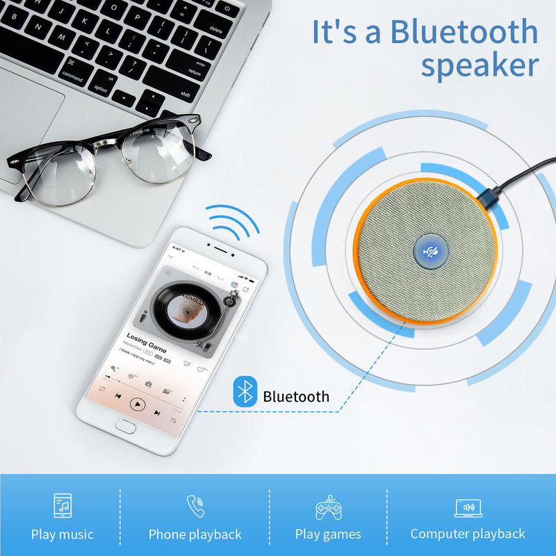 190MHz Conference Speaker And Microphone Bluetooth With AI Noise Reduction Mics Good Voice Pick Speakerphone